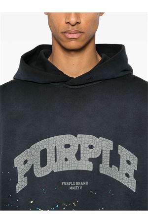 Black cotton hoodie PURPLE BRAND | P401MFBS325BLACK